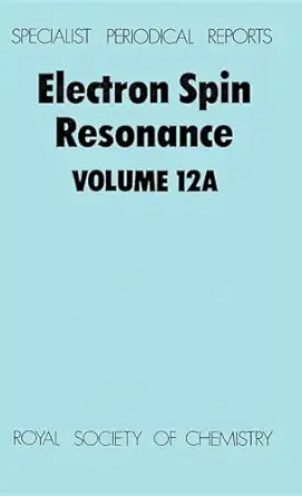 electron spin resonance volume 12a 1st edition m c r symons 0851868819, 978-0851868813