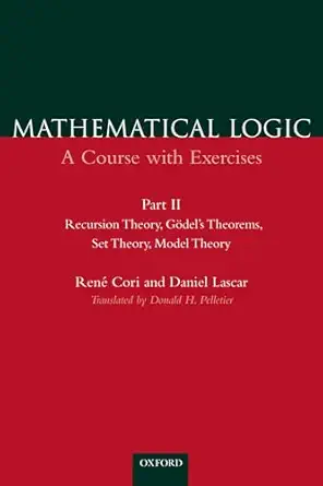 recursion theory godels theorems set theory model theory 1st edition rene cori ,daniel lascar ,donald h