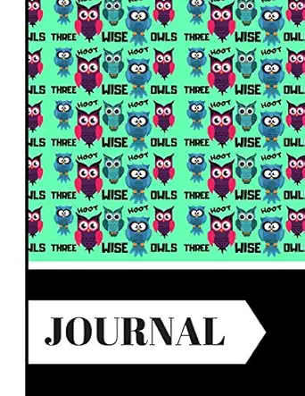journal three wise owl green black pattern print novelty gift owl journal for students office workers men and