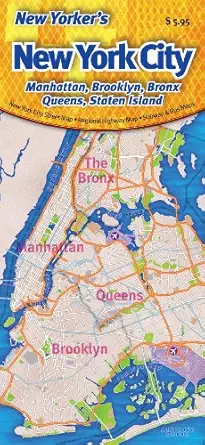 new yorkers new york city map manhattan brooklyn bronx queens staten island 1st edition opus publishing