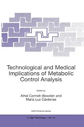 technological and medical implications of metabolic control 1st edition athel cornish bowden ,maria luz ca