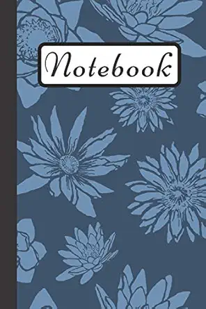 notebook lotus flower journal dark asian design water lily 120 lined pages 1st edition wild journals