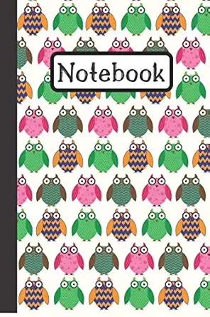 notebook cute and colorful owl journal for bird lovers 120 lined pages 1st edition wild journals 1082391824,