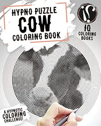 cow coloring book hypno puzzle single line spiral and activity challenge cow coloring book for adults 1st