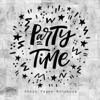 party time graph paper notebook quad ruled 4x4 squares per inch math and science composition notebook for