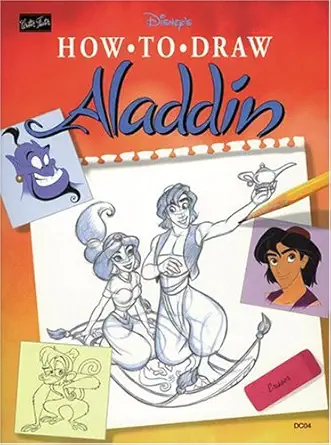 disneys how to draw aladdin 1st edition laureen burger 1560101636, 978-1560101635