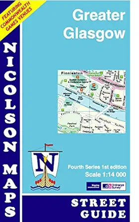 greater glasgow street map nicolson 2015 1st edition nicolson maps 1860973736, 978-1860973734