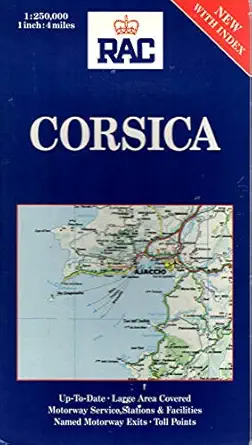 corsica map 1 250 000 1st edition recta foldex staff 086211182x, 978-0862111823