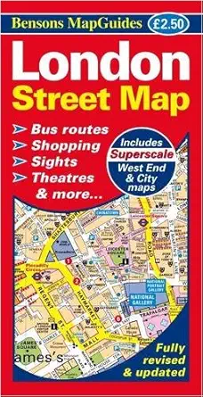 london street map 1st edition bensons mapguides 1898929238, 978-1898929239
