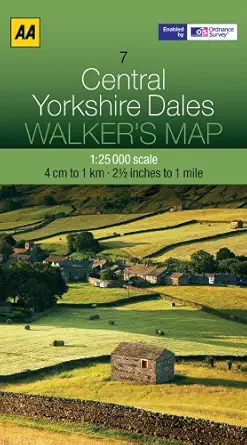 walkers map central yorkshire dales 1st edition aa publishing 0749573155, 978-0749573157