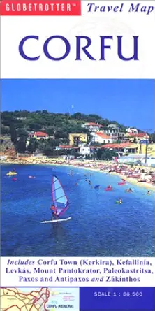 corfu travel map 1st edition globetrotter 1859745830, 978-1859745830