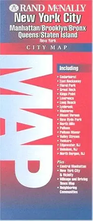 rand mcnally new york city city map manhattan/brooklyn/bronx/queens/staten island new york 1st edition rand