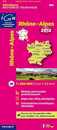 rhone alpes carte regionale 1st edition institut geographique national 2758526239, 978-2758526230