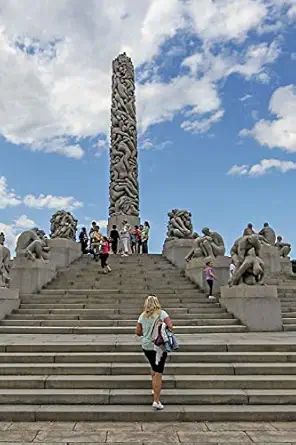 monolith at vigeland park in oslo norway journal 150 page lined notebook/diary 1st edition cool image