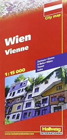 wien / vienna city map 1st edition hallwag kummerly frey ag 382830530x, 978-3828305304