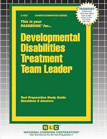 developmental disabilities treatment team leader 1st edition passbooks 1799345270, 978-1799345275