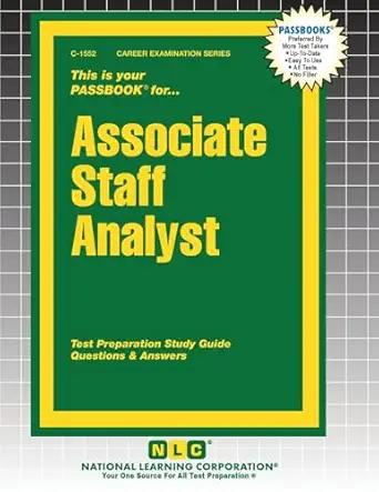 associate staff analyst 1st edition passbooks 1799315525, 978-1799315520