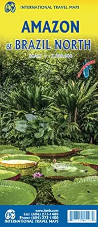 amazon and brazil north travel reference map 1 3m waterproof 1st edition itmb publishing ltd 177129020x,