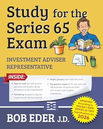 study for the series 65 exam 1st edition bob eder 147012601x, 978-1470126018