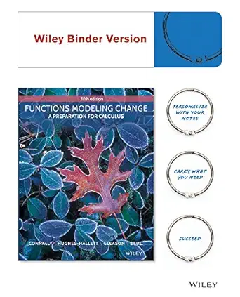 functions modeling change a preparation for calculus binder ready version + wileyplus registration card 1st