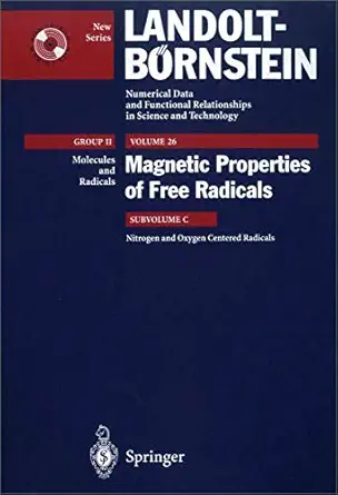 nitrogen and oxygen centered radicals 1st edition j a howard ,h ja ger ,m ja ger ,r mecke ,f a neugebauer