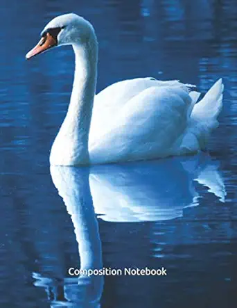 composition notebook swan journal diary lake birds college ruled pages of size 8 5 x 11 inch intended for