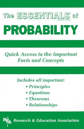 essentials of probability 1st edition research and education association 087891840x, 978-0878918409