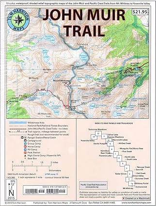 john muir trail map pack shaded relief topo maps 1st edition tom harrison 1877689343, 978-1877689345
