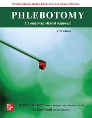 phlebotomy a competency based approach ise 1st edition lillian mundt kathryn a booth 126609248x,