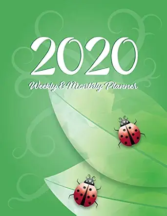 2020 weekly and monthly planner lady bug nature themed 12 month full year calendar planner organizer