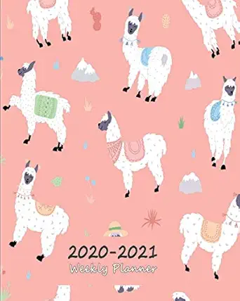 2020 2021 Weekly Planner 24 Months Diary Journal And Notebook Including To Do List   A Seamless Llama Pink
