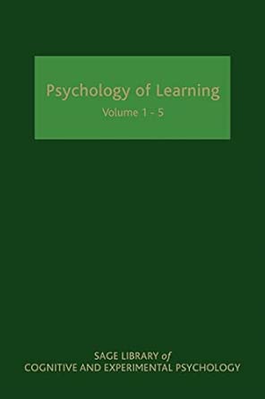 psychology of learning 1st edition david shanks 1847872689, 978-1847872685