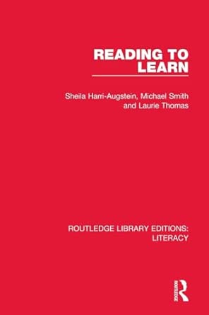 reading to learn 1st edition sheila harri augstein ,michael smith ,laurie thomas 0815373805, 978-0815373803