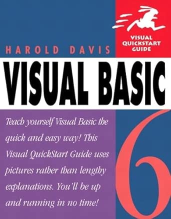 visual basic 6 visual quickstart guide 1st edition harold davis 0201353830, 978-0201353839