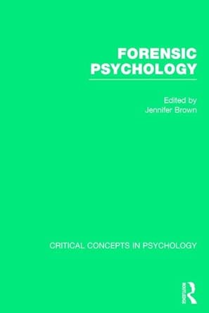 forensic psychology 1st edition jennifer brown 0415813026, 978-0415813020