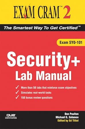 security+ exam cram 2 lab manual 1st edition don poulton 0789732912, 978-0789732910