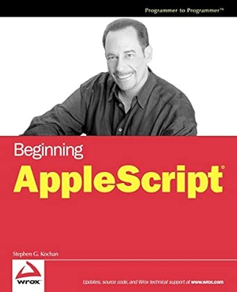beginning applescript 1st edition kochan 0764574000, 978-0764574009