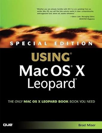 using mac os x leopard 1st edition miser brad 0789736535, 978-0789736536