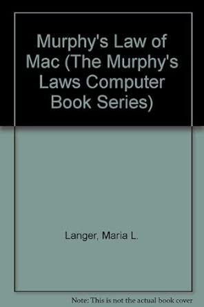 murphys law of mac 1st edition maria l langer ,ed suthon 0782113184, 978-0782113181