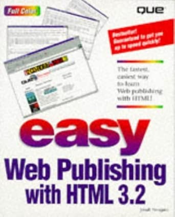 easy web publishing with html 1st edition que development group 0789711435, 978-0789711434