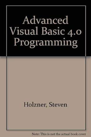 advanced visual basic 4 0 programming 1st edition steven holzner 1558514740, 978-1558514744