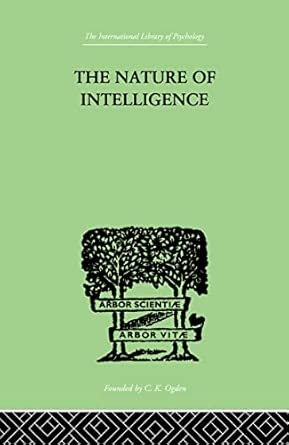 the nature of intelligence 1st edition l l thurstone 0415210690, 978-0415210690