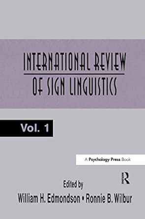 international review of sign linguistics volume 1 1st edition william edmondson ,ronnie b wilbur 0805819347,