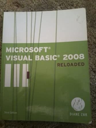 microsoft visual basic 2008 reloaded 1st edition diane zak 1423902505, 978-1423902508