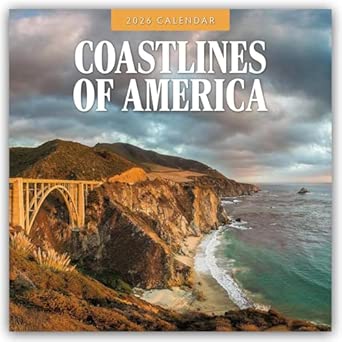 coastlines of amerika amerikanische ka 1/4sten 2026 16 monatskalender original red robin publishing ltd