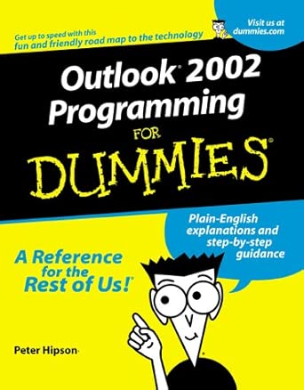 outlook 2002 programming for dummies 1st edition diane poremsky 0764506269, 978-0764506260