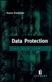 data protection the new law 1st edition susan singleton 0853085218, 978-0853085218