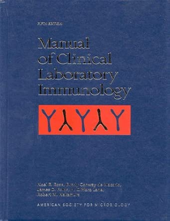 manual of clinical laboratory immunology 1st edition noel r rose ,everly conway de macario ,james d folds ,h