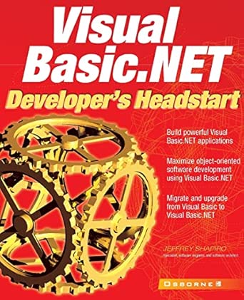 visual basic net developers headstart 1st edition jeffrey shapiro 0072195819, 978-0072195811