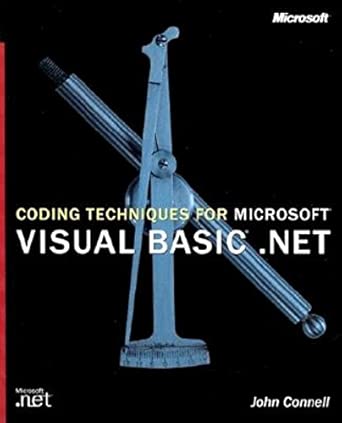 coding techniques for microsoft visual basic net cd rom included 1st edition john connell 0735612544,